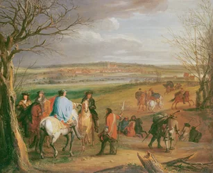 Ludwig XIV. (1638-1715), König von Frankreich und Navarra, vor der Stadt Dôle